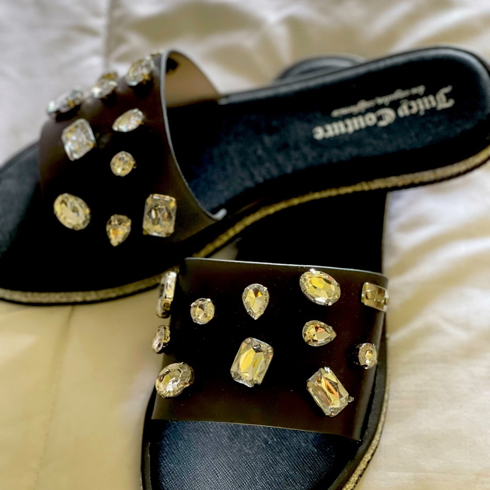 Size 8 Juicy Couture slip on shoes with all the bling.  So Cute.  Ex condition!